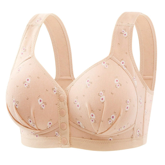 Generic Bras for Older Women Smooth Soft Stylish High Support Simple Under Outfit Bras for Women Seamless Pushup Bra Bras for Women Full Coverage Back Fat Push Up Beige (38) 38