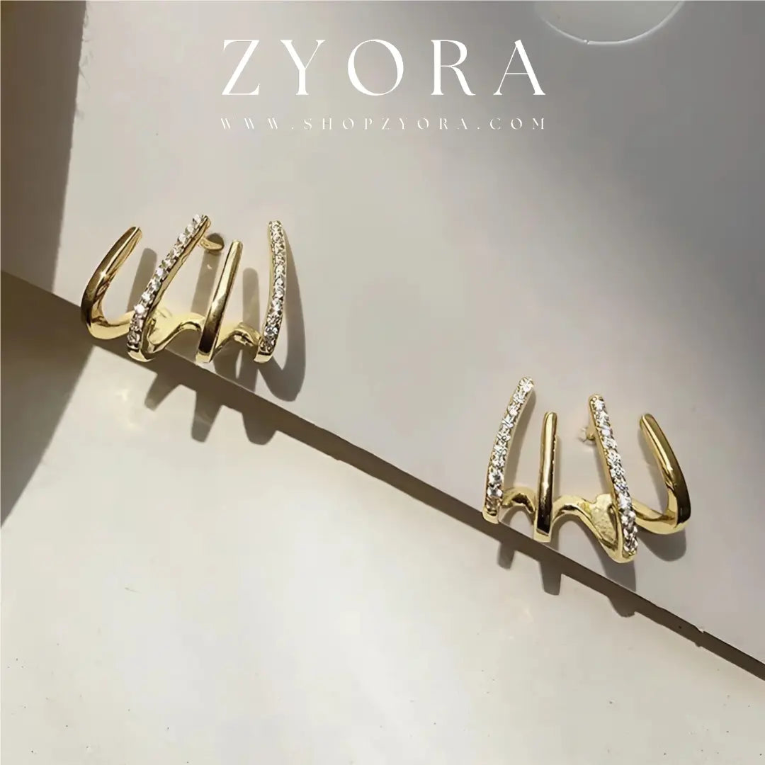 Gold-Plated Crystal Hoop Earrings ZYORA