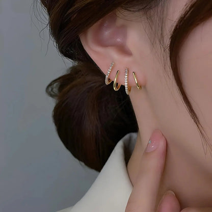 Gold-Plated Crystal Hoop Earrings ZYORA