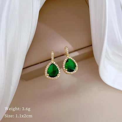 Green Gemstone Gold Necklace and Earring Set ZYORA