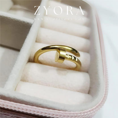 Elegant Golden Screw-Ring