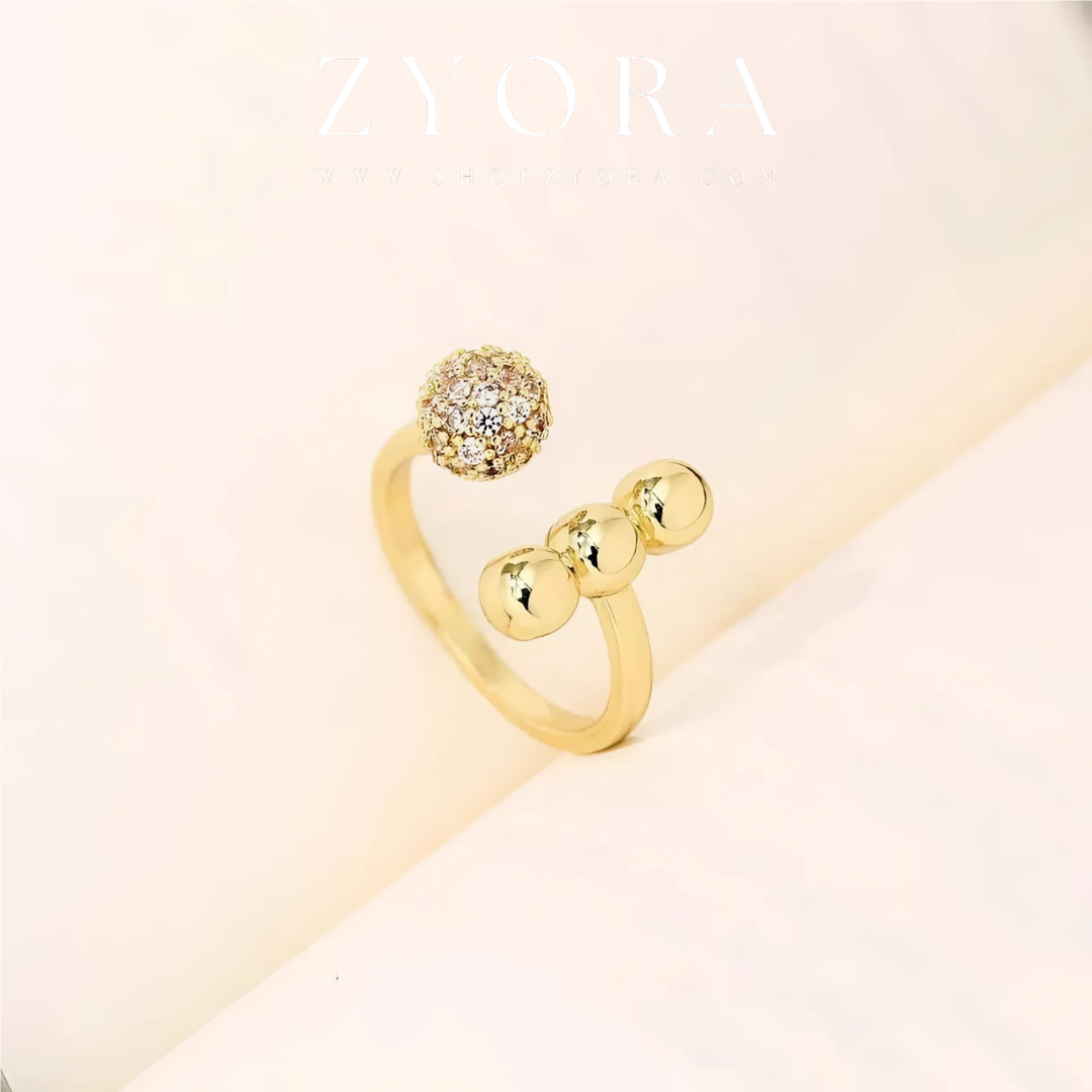 Zircon Open Ball Circle Ring