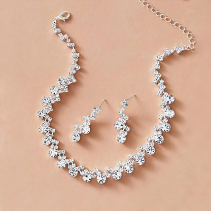 Elegant Zircon Crystal Necklace Set