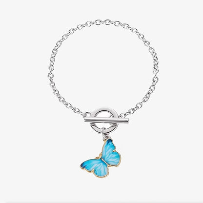 Silver Chain Butterfly Charm Bracelet